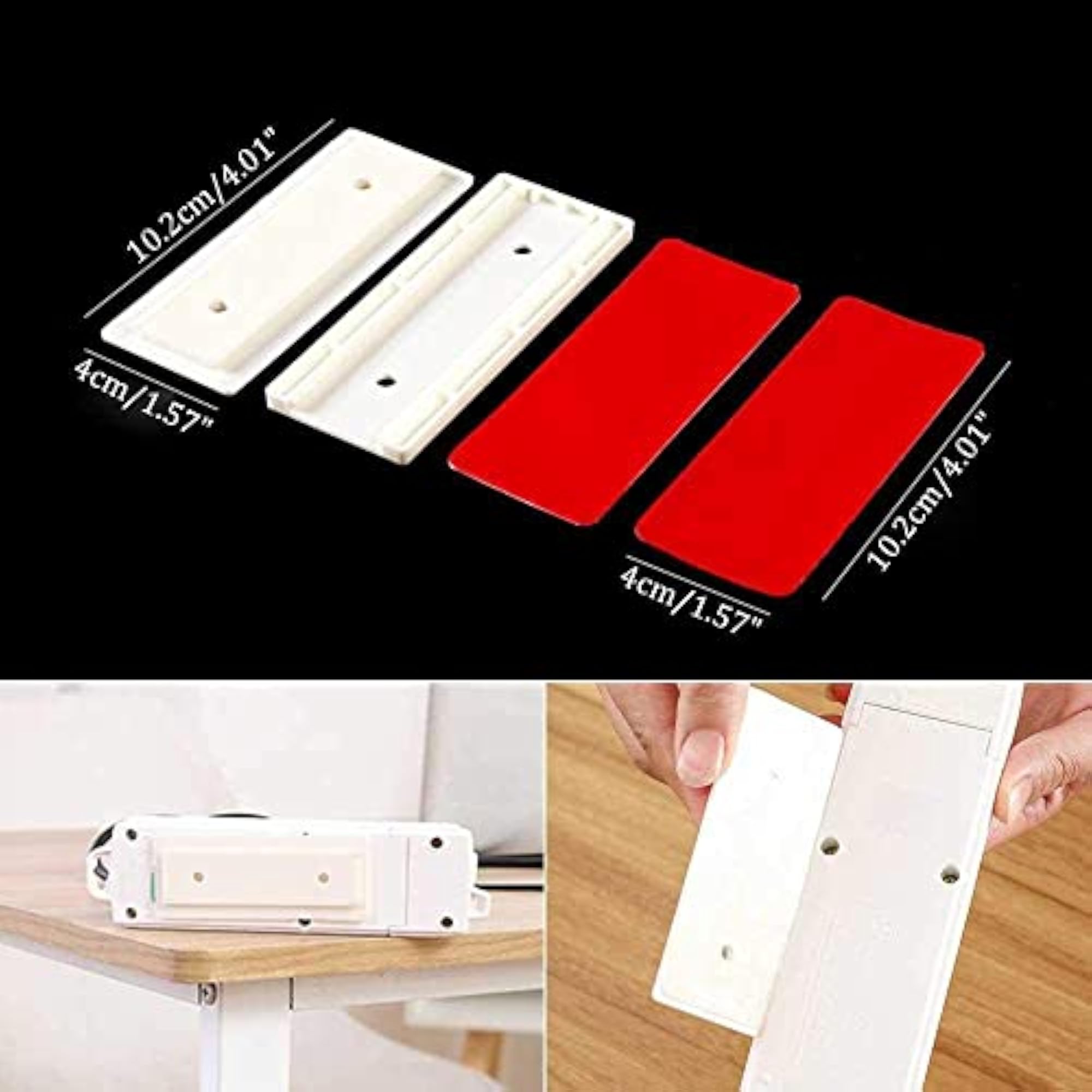 Self Adhesive Power Strip Holder Fixator Wall-Mounted Cable Organizer